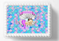 Baby Mermaid Princess Baby Shower Edible Image Themed Birthday Party Edible Cake Topper Frosting Sheet Icing Frosting Sticker DIY Cakes