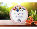Baby in Bloom Spring Baby Shower Edible Image Line Flowers Themed Birthday Edible Cake Topper Frosting Sheet Thin Fondant Edible Sticker