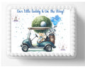 Golf Themed A Little Caddy Is On The Way Edible Image Baby Shower Birthday Party Cake Topper Frosting Sheet Icing Frosting Edible Sticker